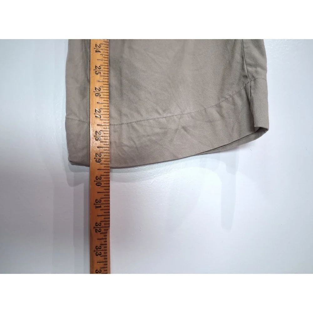 The Drop Womens Khaki Tan Tencel Lyocell Pleated Wide Leg Pants M Elastic Back